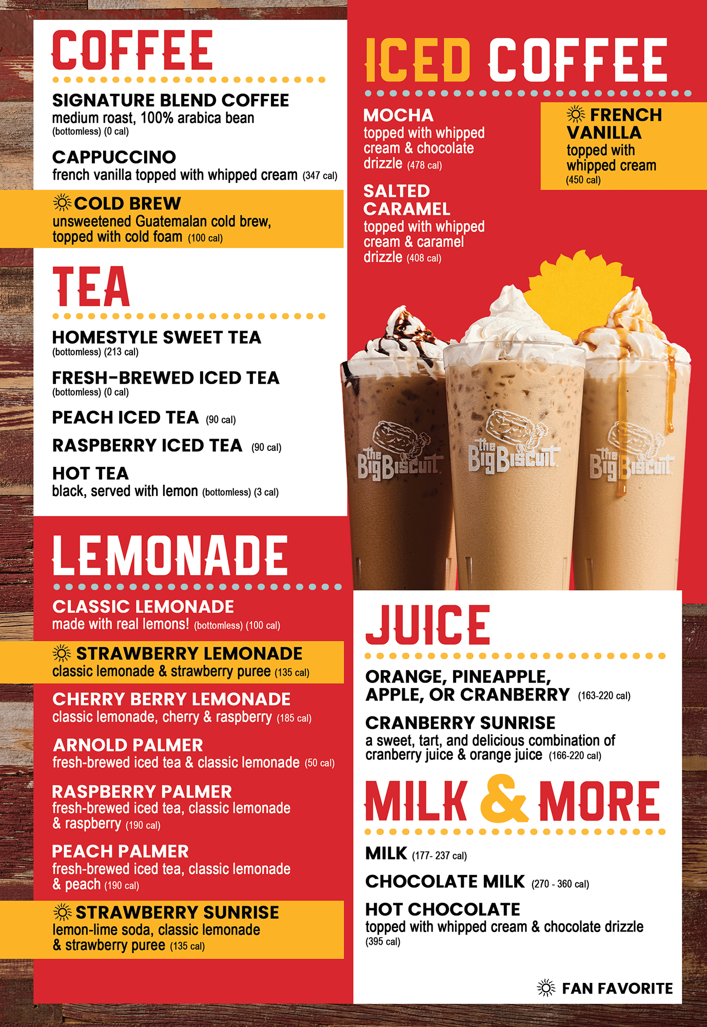 The Big Biscuit beverage menu - page 1