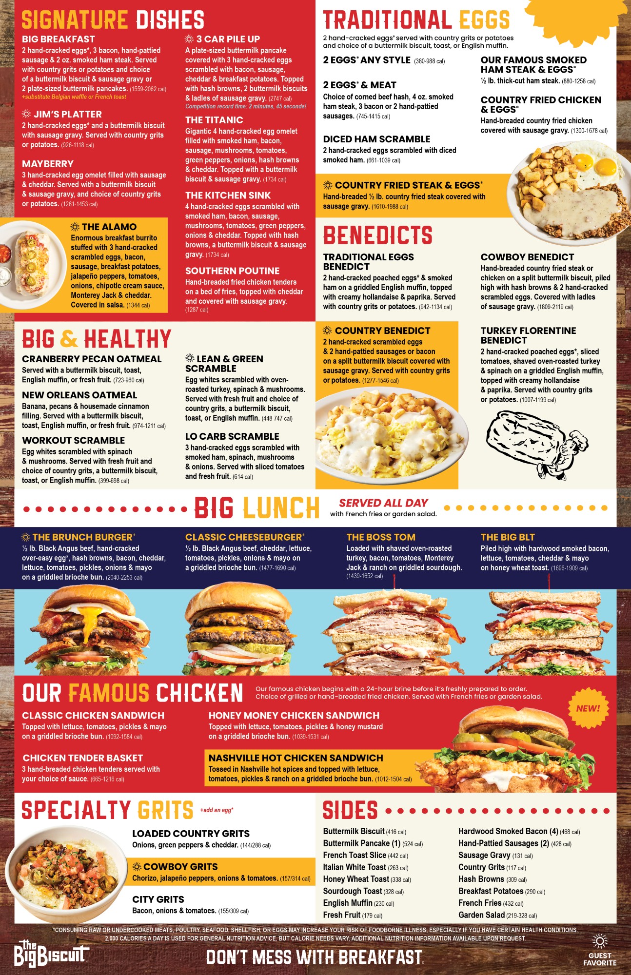 The Big Biscuit Main Menu Back Page